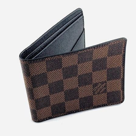 lv leather heavy  quality brown colur latest full printed design fancy look wallet