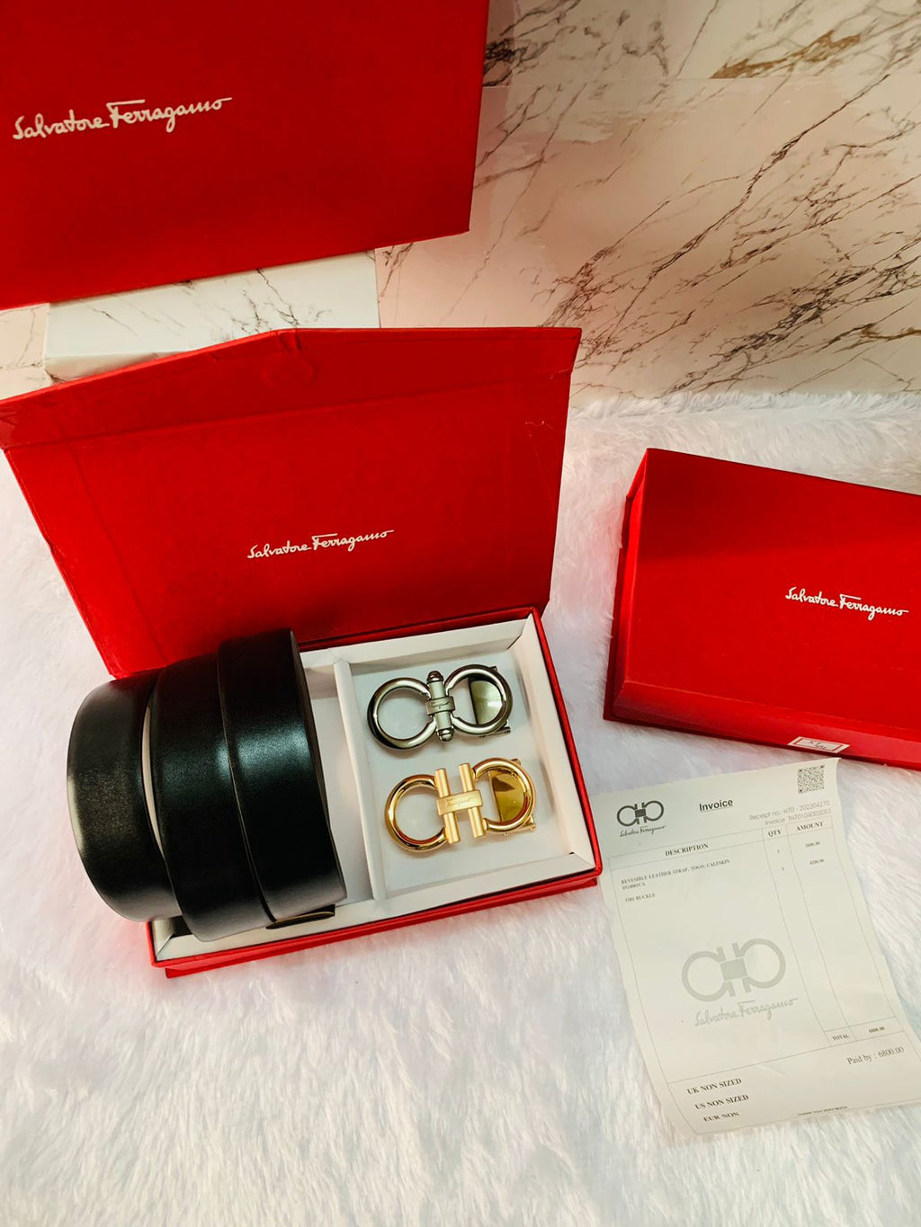 salvatore ferragamo 2 pcs buckle premium quality belt combo