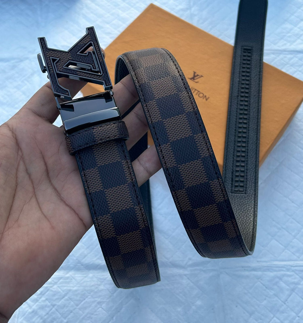 Luis Vuiitton Brown and Black Premium Belt For Men